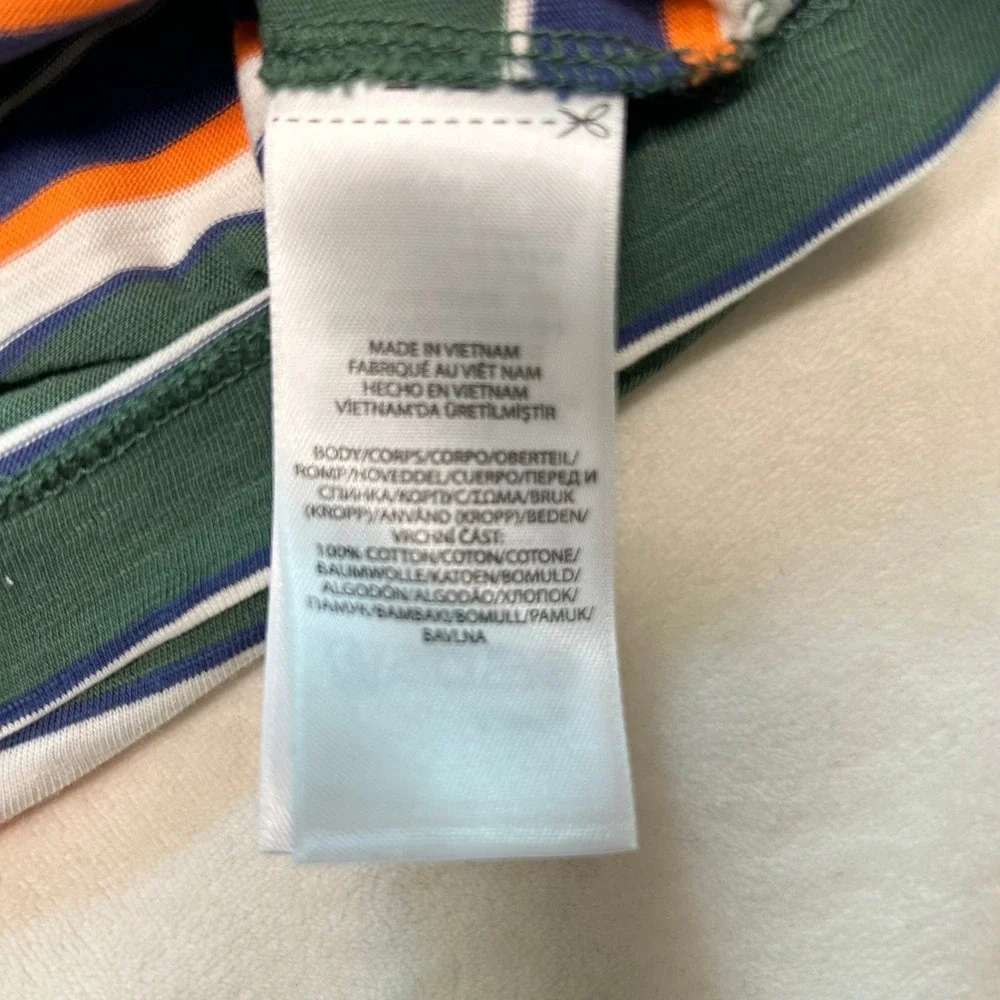 Polo Ralph Lauren Mens XL Classic Fit Striped Pocket T-Shirt Green Blue Orange